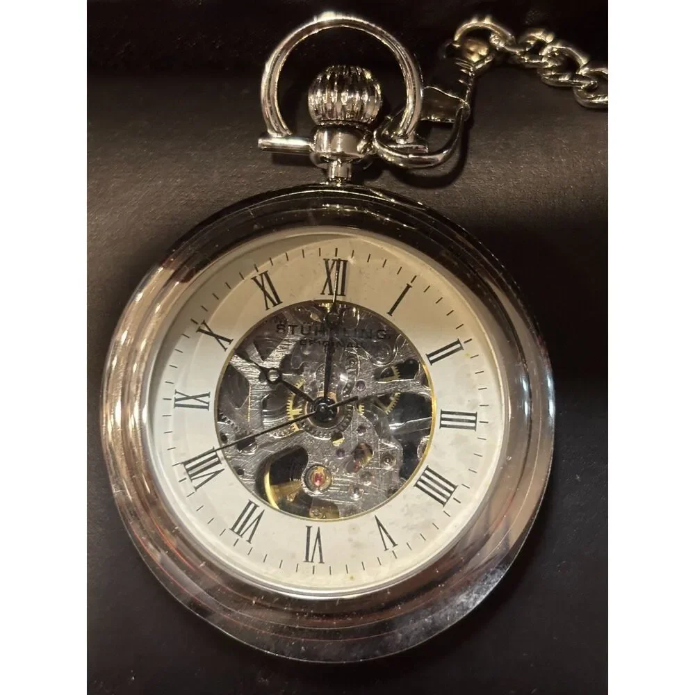Stührling Original Vintage Skeleton Pocket Watch (Model 6053)